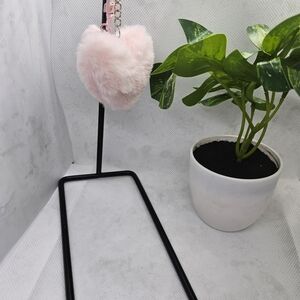 Pink Fluffy Heart Key Holder
